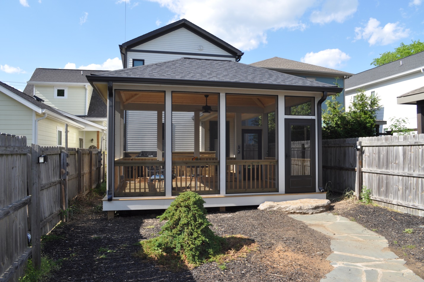 Screened Porch with Breezeway Tall and Skinny Home Nashville