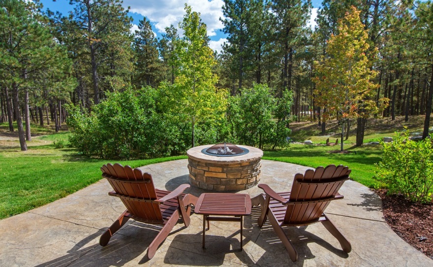 backyard landscape and patio