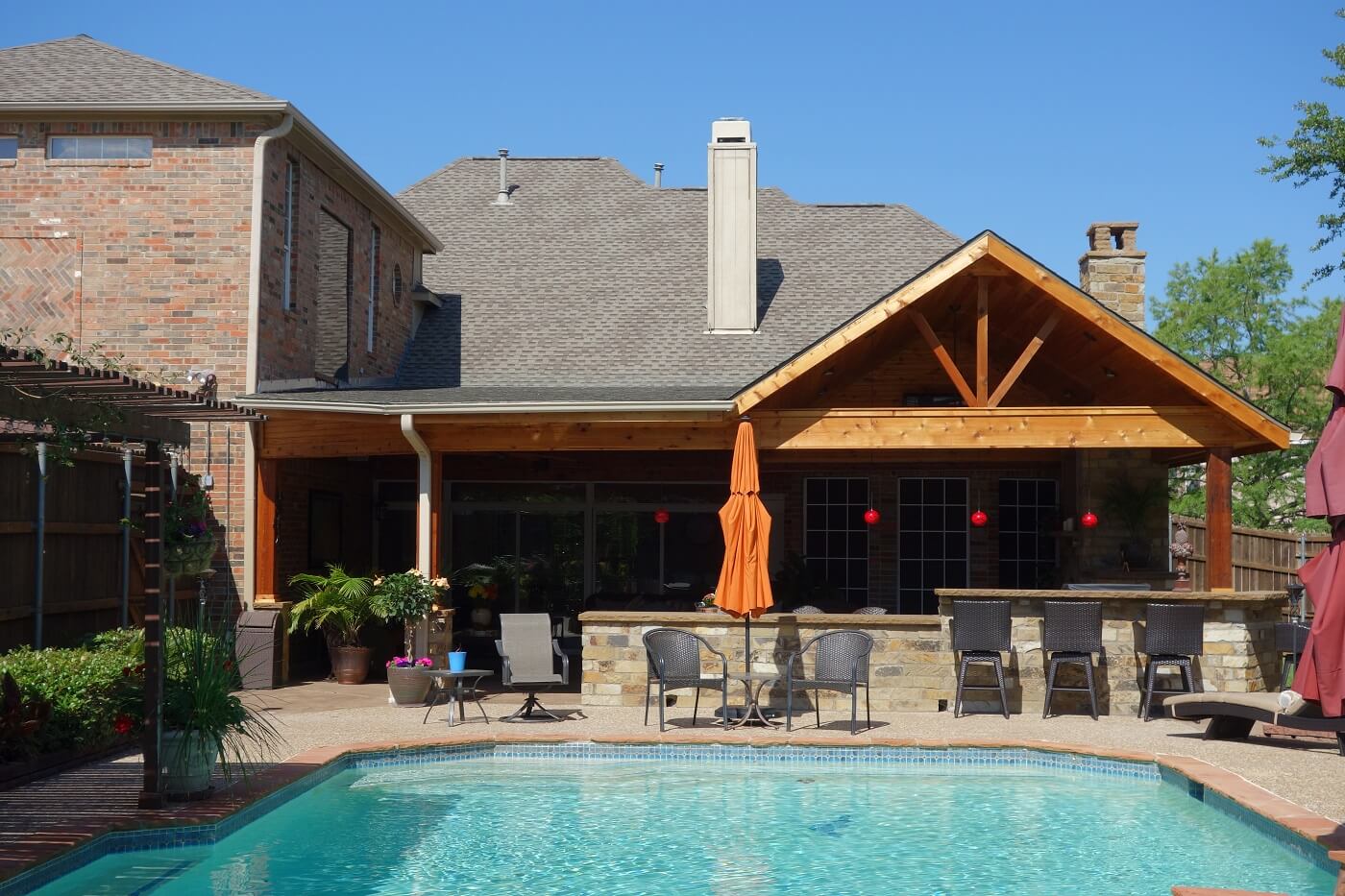 poolside covered patio
