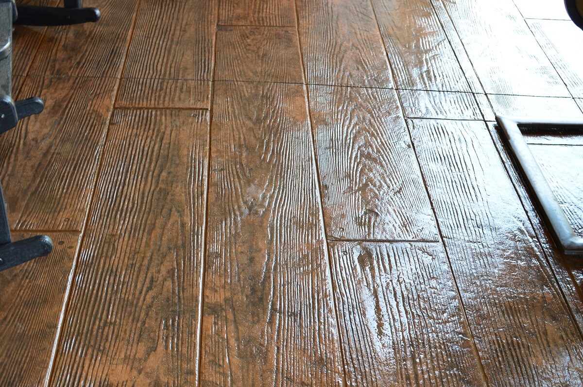 Stained and stamped patio detail