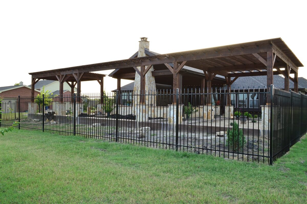 Fenced in covered patio
