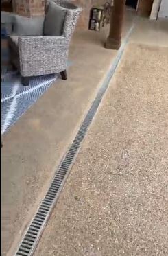 channel drain installed