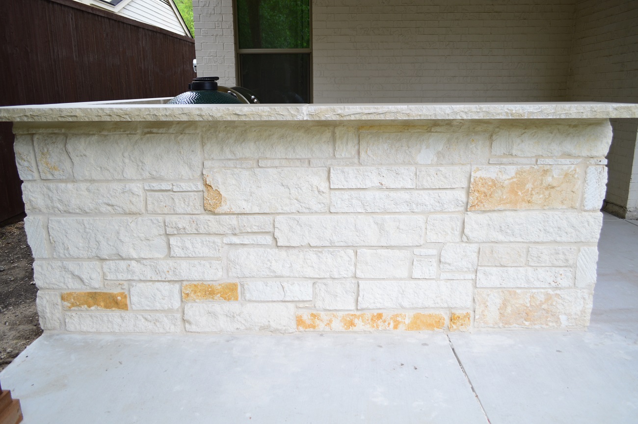 Back side of outdoor kitchen