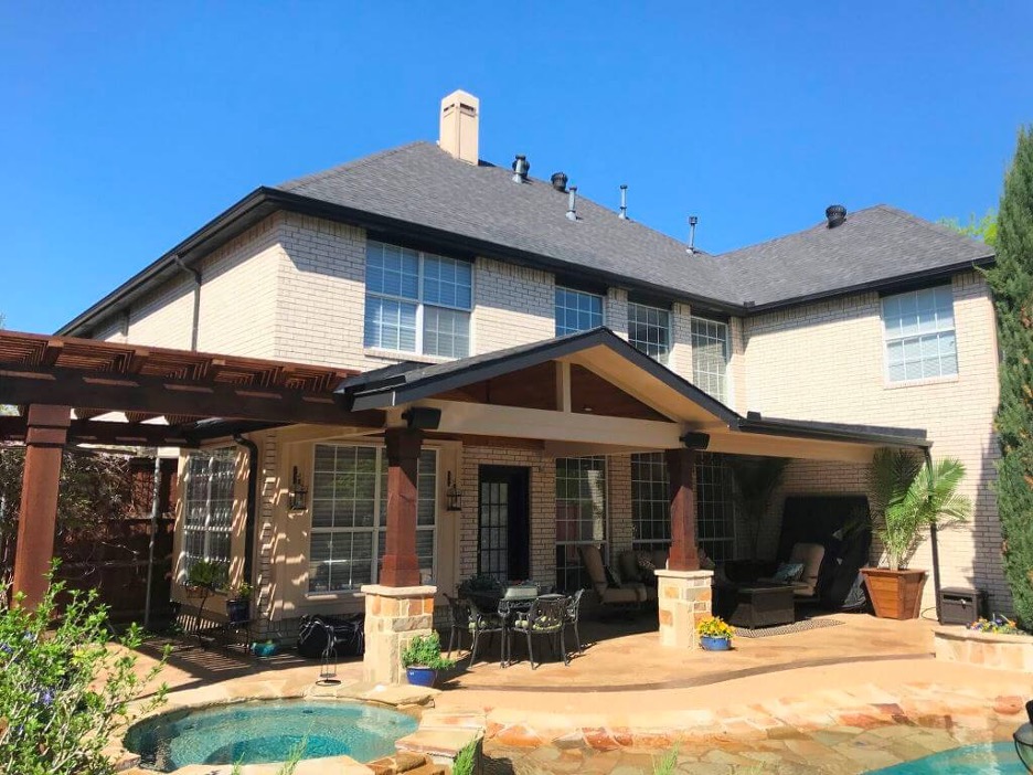 Custom poolside patio after transformation