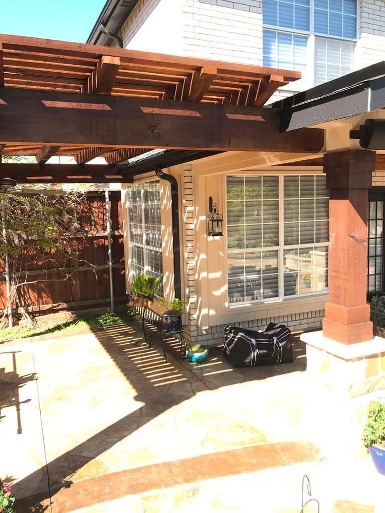 Poolside custom pergola