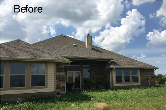 Before image of house that will be getting a custom patio and pergola