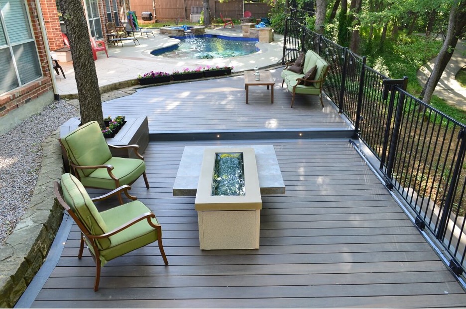 custom low maintenance pool deck