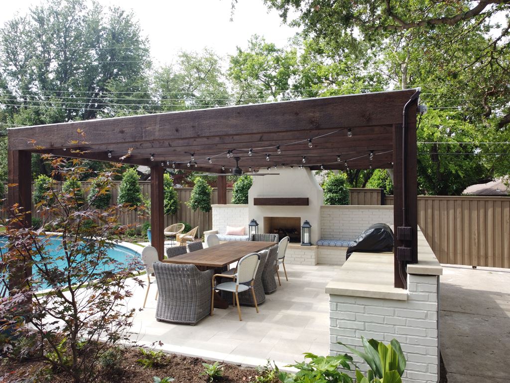 Travertine patio