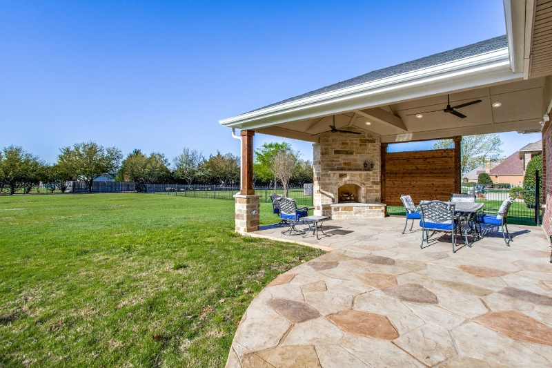 Custom Covered Patio Privacy Wall Fireplace Sunnyvale