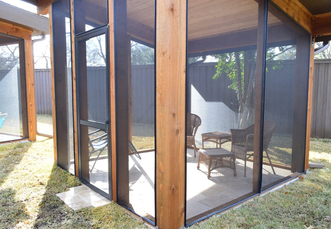 screened pool cabana