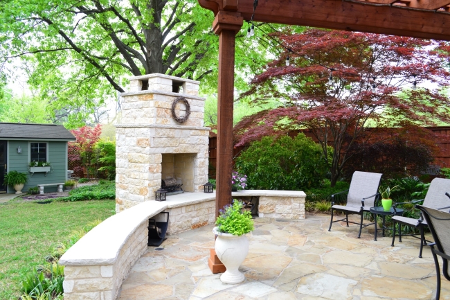dallas fireplace and pergola
