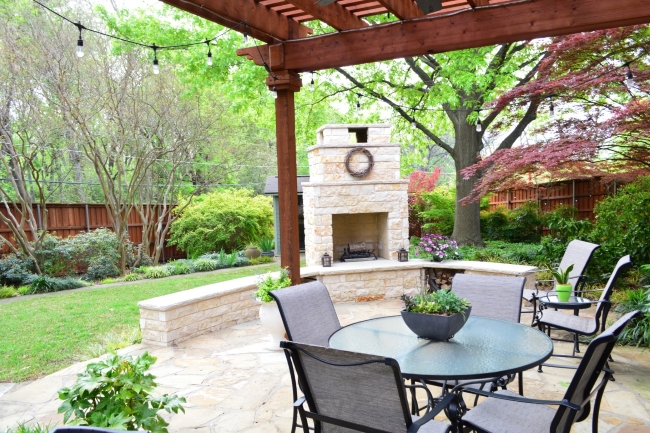 dallas pergola custom outdoor fireplace