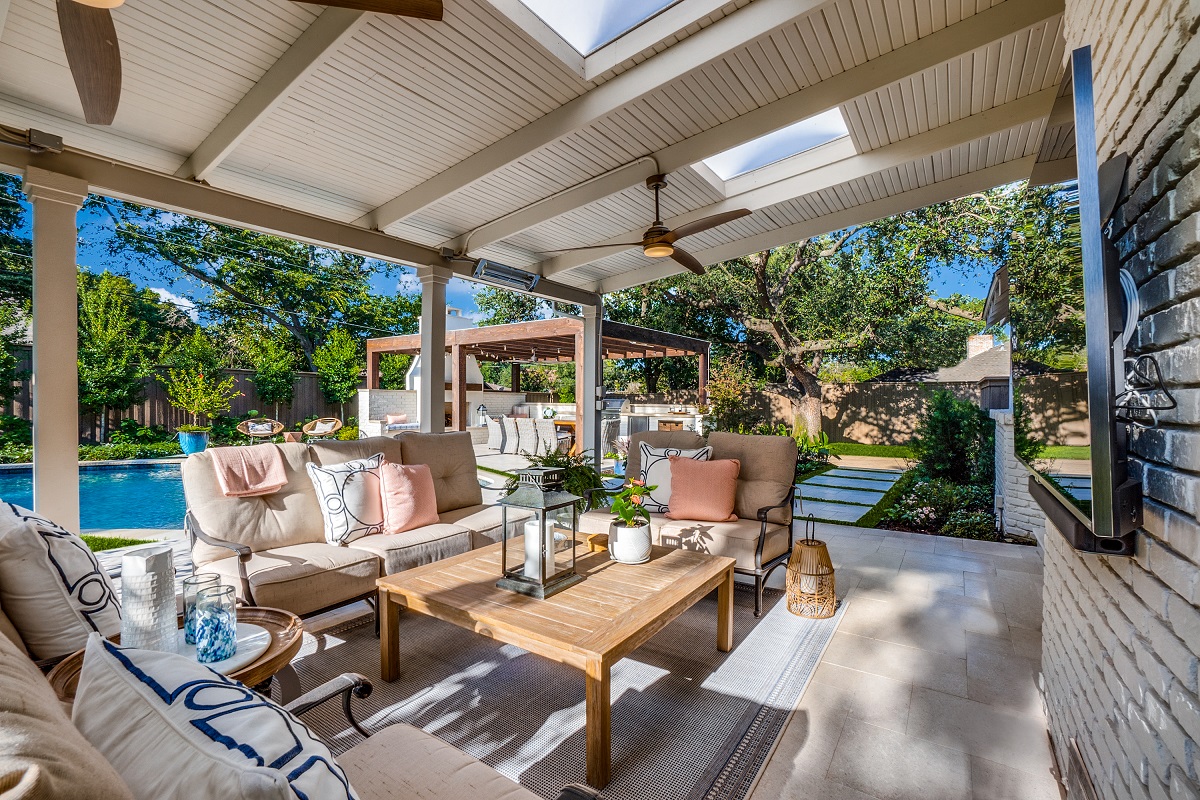Outdoor spaces for recreational fun and games.