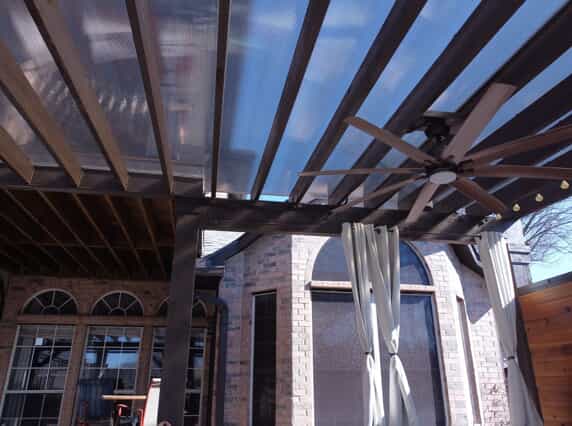 detailed view of shade pergola