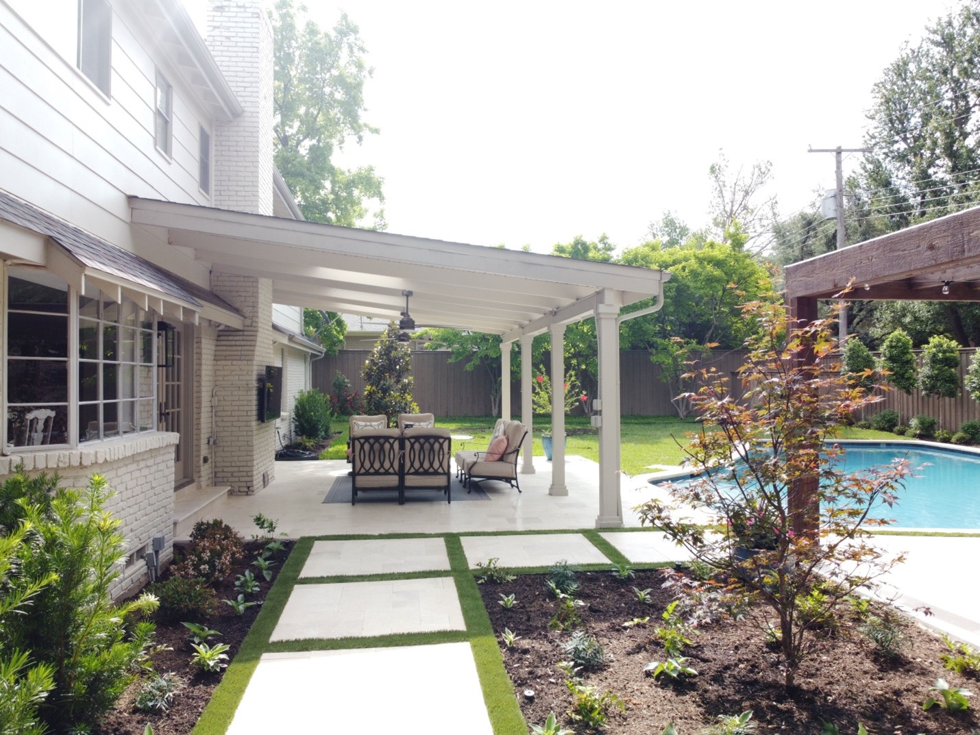Travertine patio