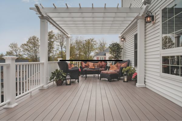 composite deck and low maintenance pergola