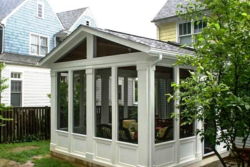 three season sunroom with entertainment area