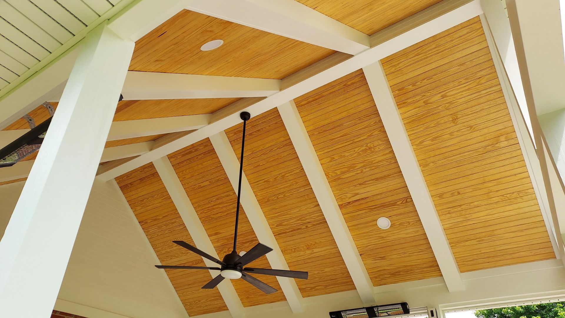 Faux porch ceiling beam detail
