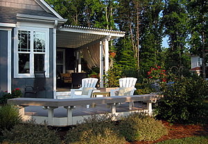 Pergola covered porch