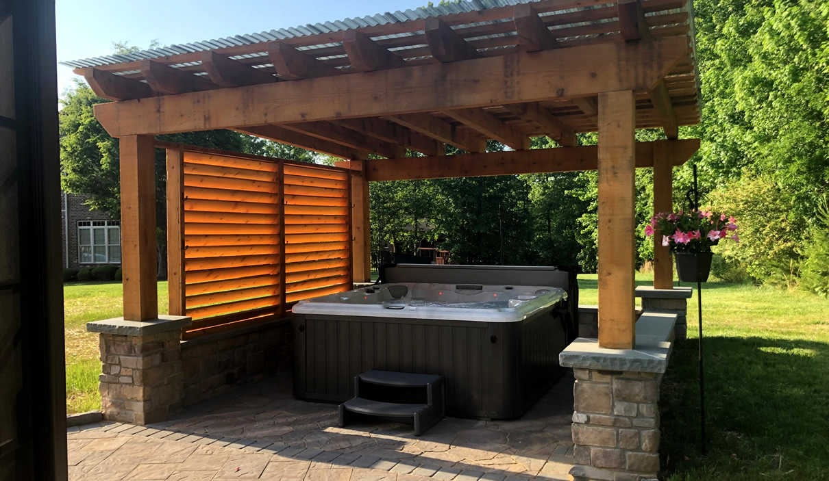 custom hot tub area