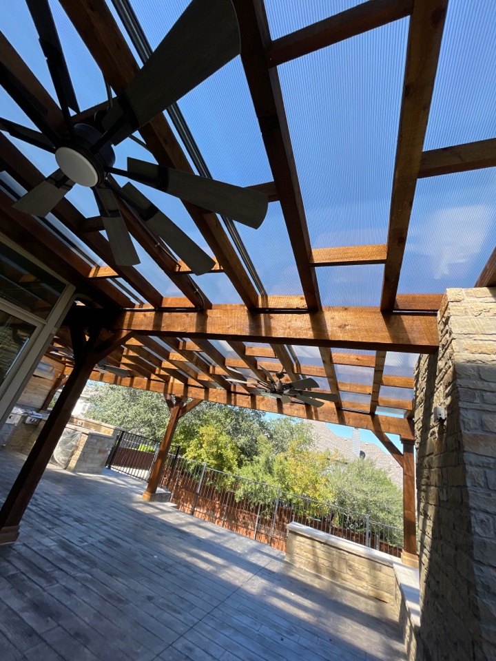 close up of pergola structure