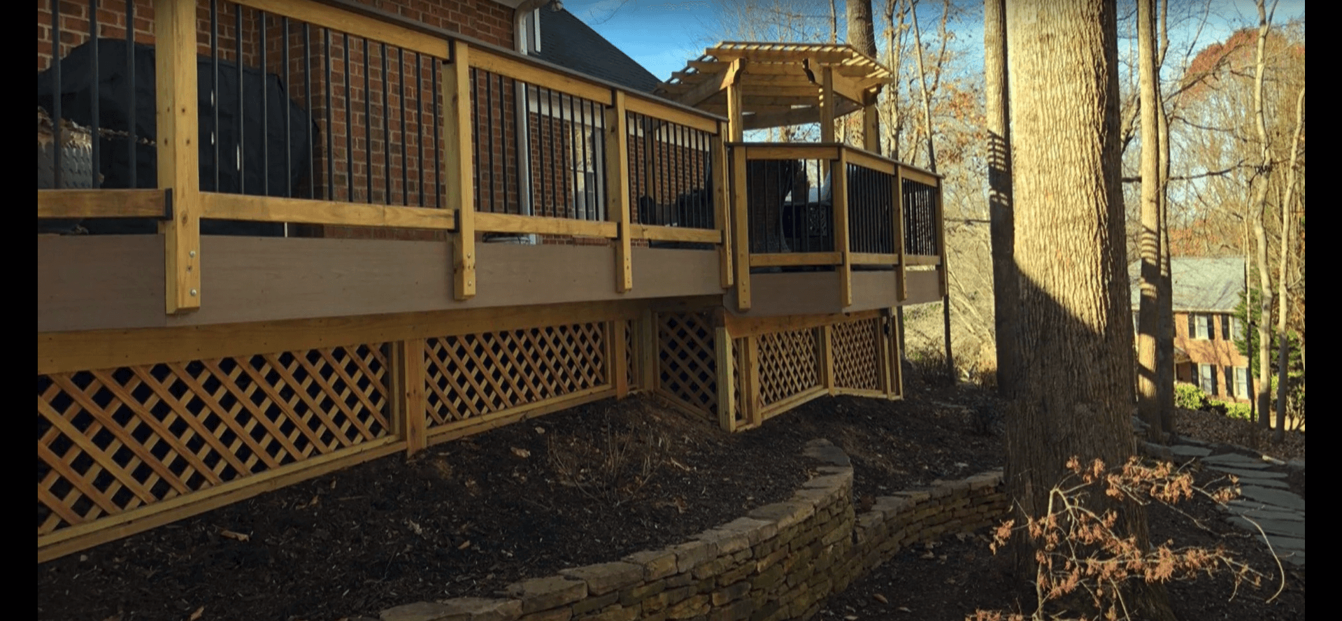 View of Greensboro Low-maintenance Deck and Pergola | Deck Installation