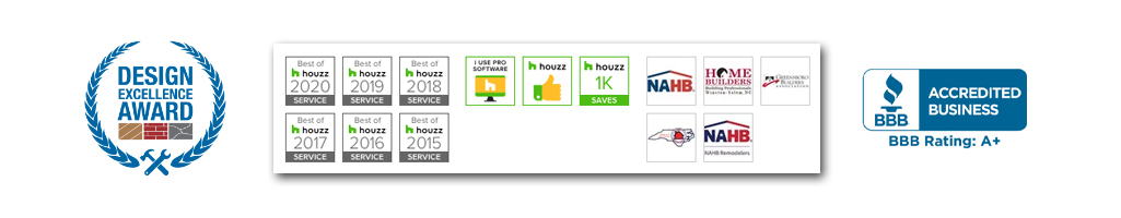 winston-salem awards for design excellence, best of houzz, NAHB, BBB