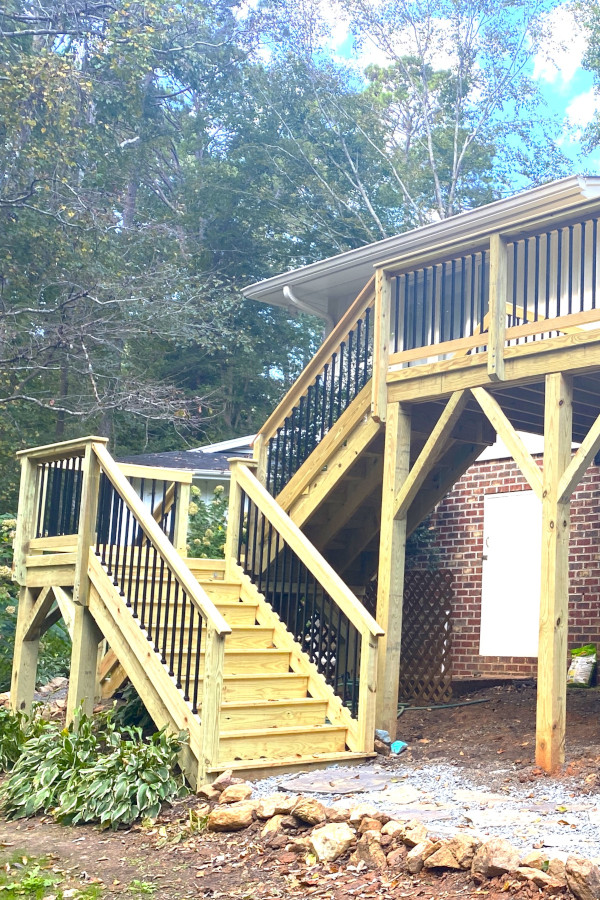 Deck stair and railing replacement