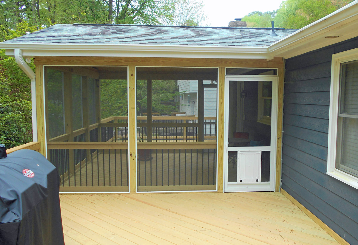 A Raleigh Elevated Screened Porch and Deck Proved to Be the Best Solution for a Challenging Terrain