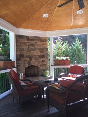 Fireplace on Front Porch