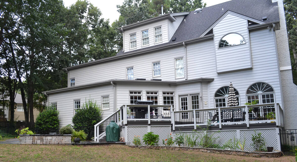 Gray and White Composite Deck