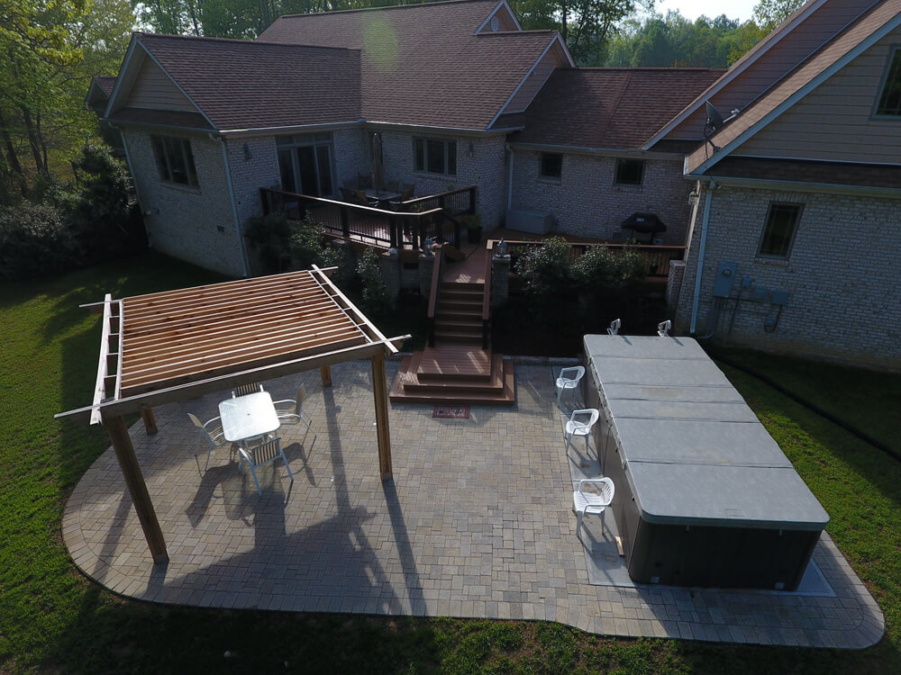 Mebane Composite Deck Paver Patio and Pergola