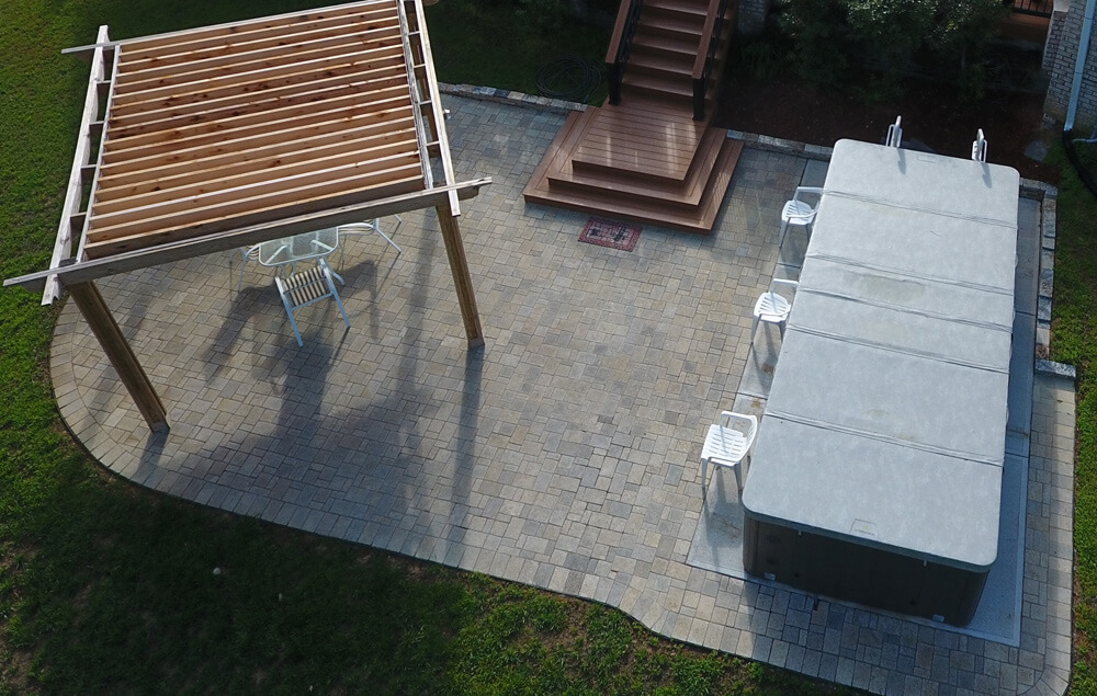 Mebane Recycled Granite Hot Tub Patio