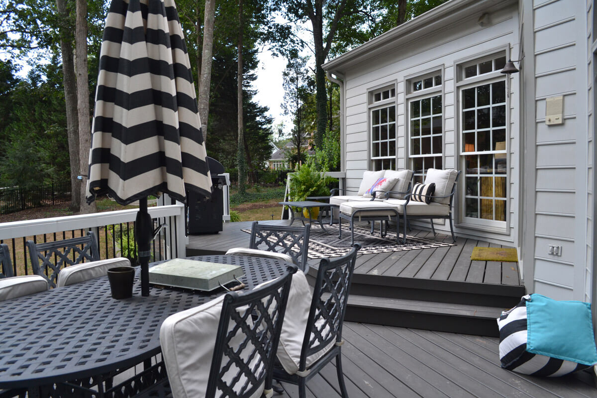 North Raleigh Two Level Deck In Gorgeous Gray