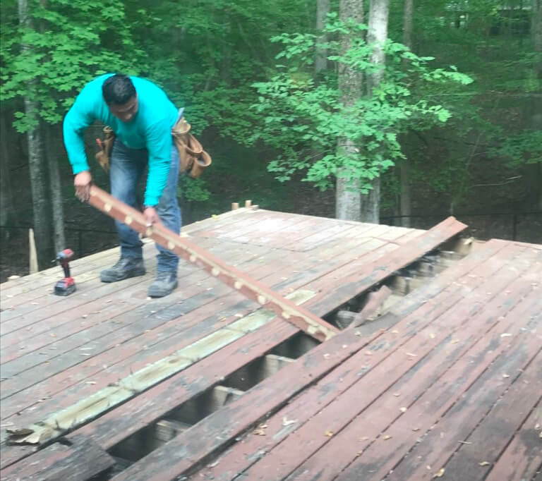 Man working on the deck