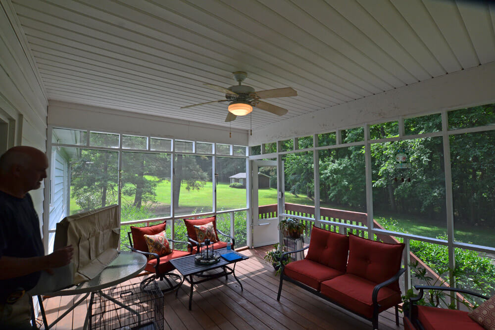 Custom interior screened porch
