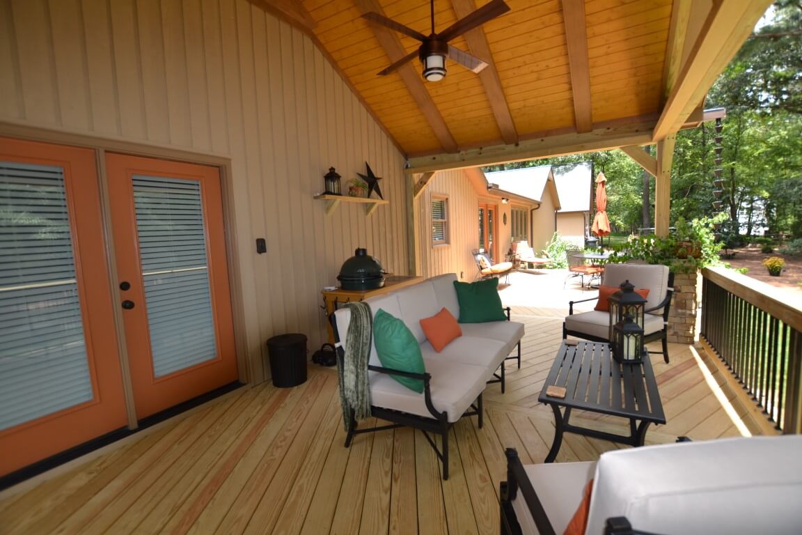 Raleigh covered open porch on deck