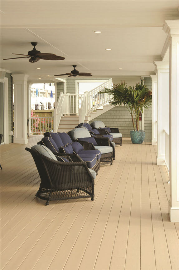 Custom light composite deck porch