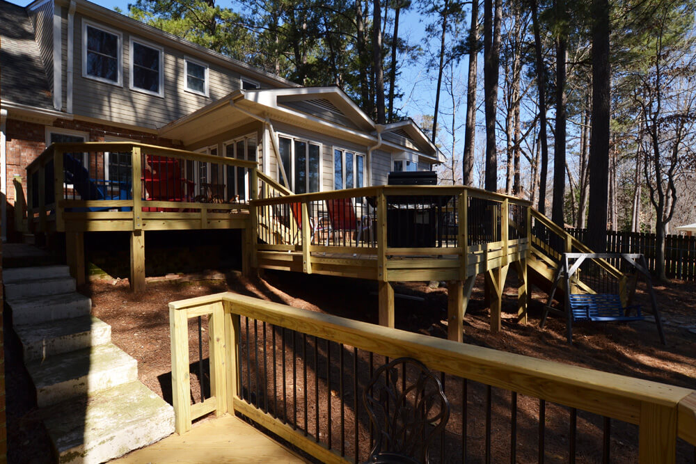 multi-level wood decks are trending