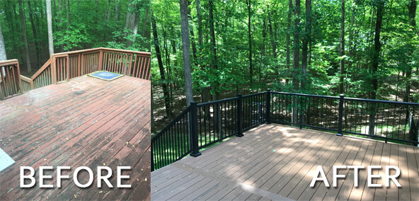 Custom deck before and after