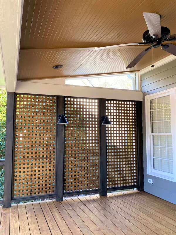 lattice wall on patio