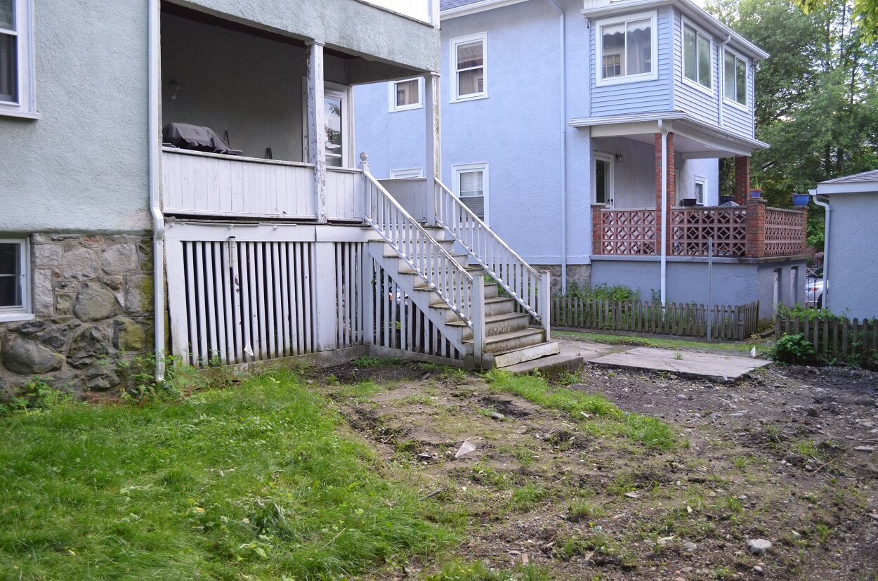 Backyard before Pergola addition