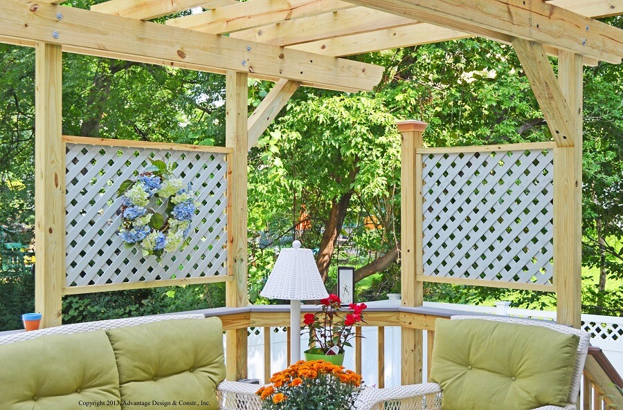 Pergola covered deck