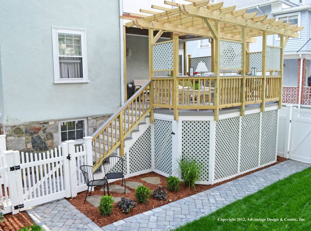 Backyard after pergola installation