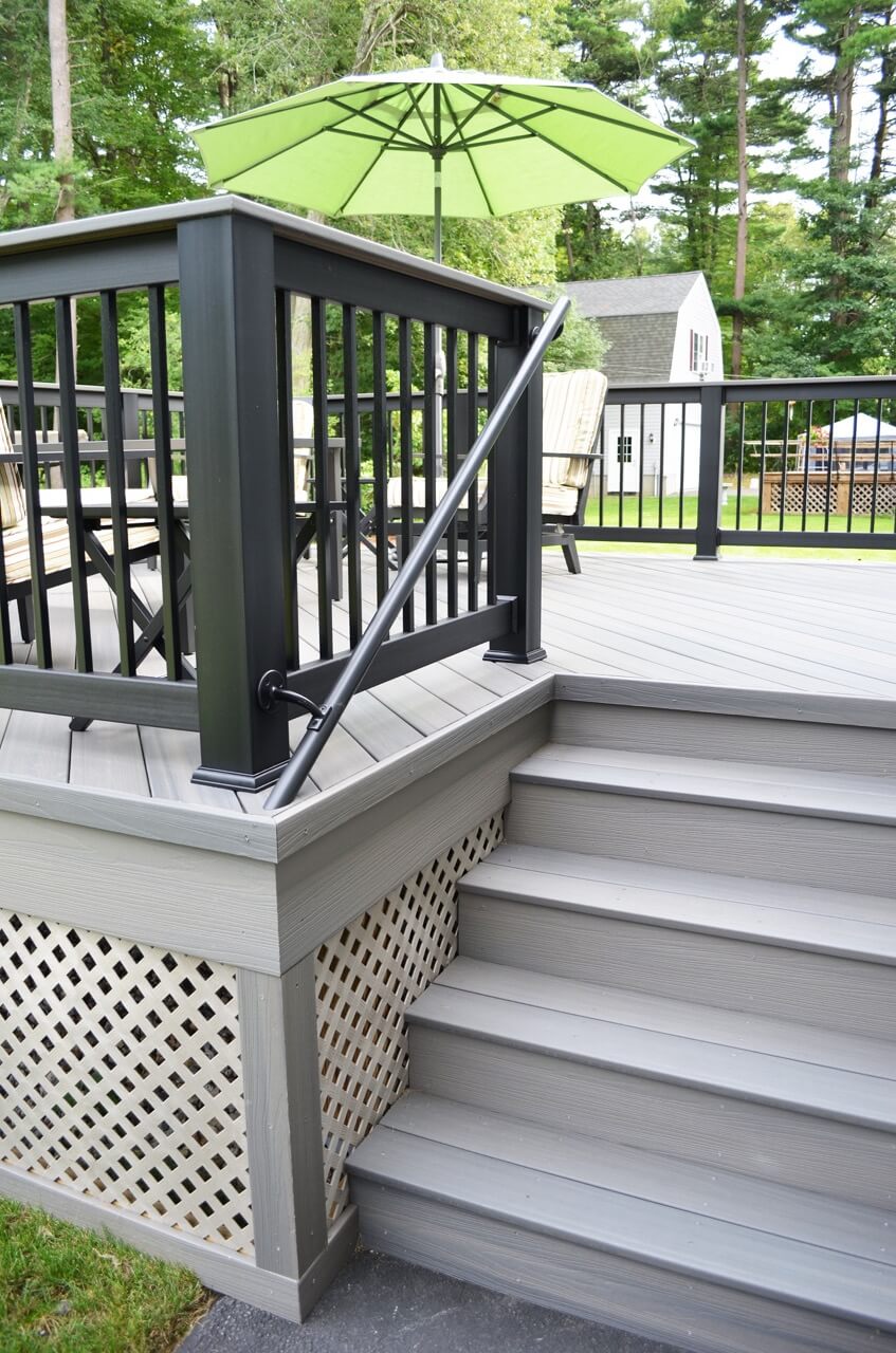 Stairs leading to raised deck