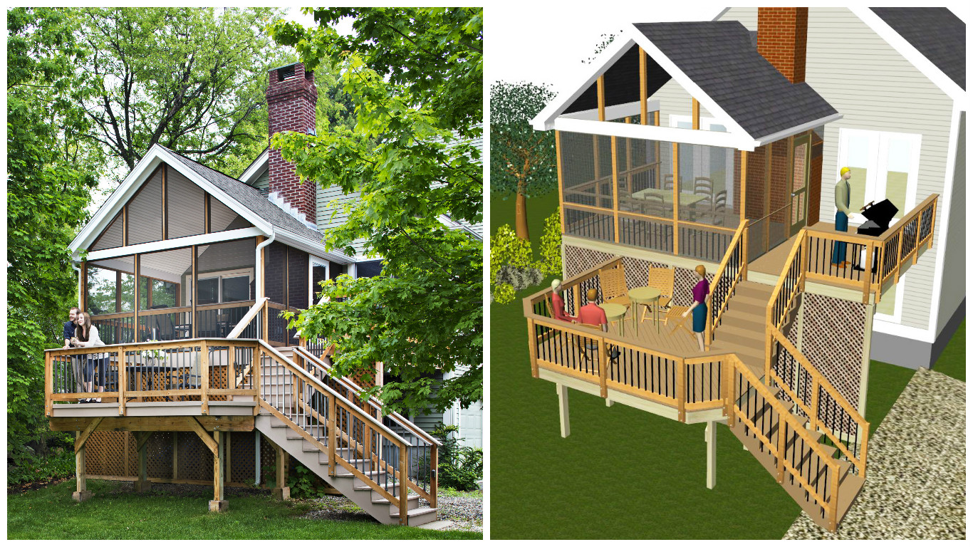 Beautiful Example of a Deck to Screened Porch Conversion.