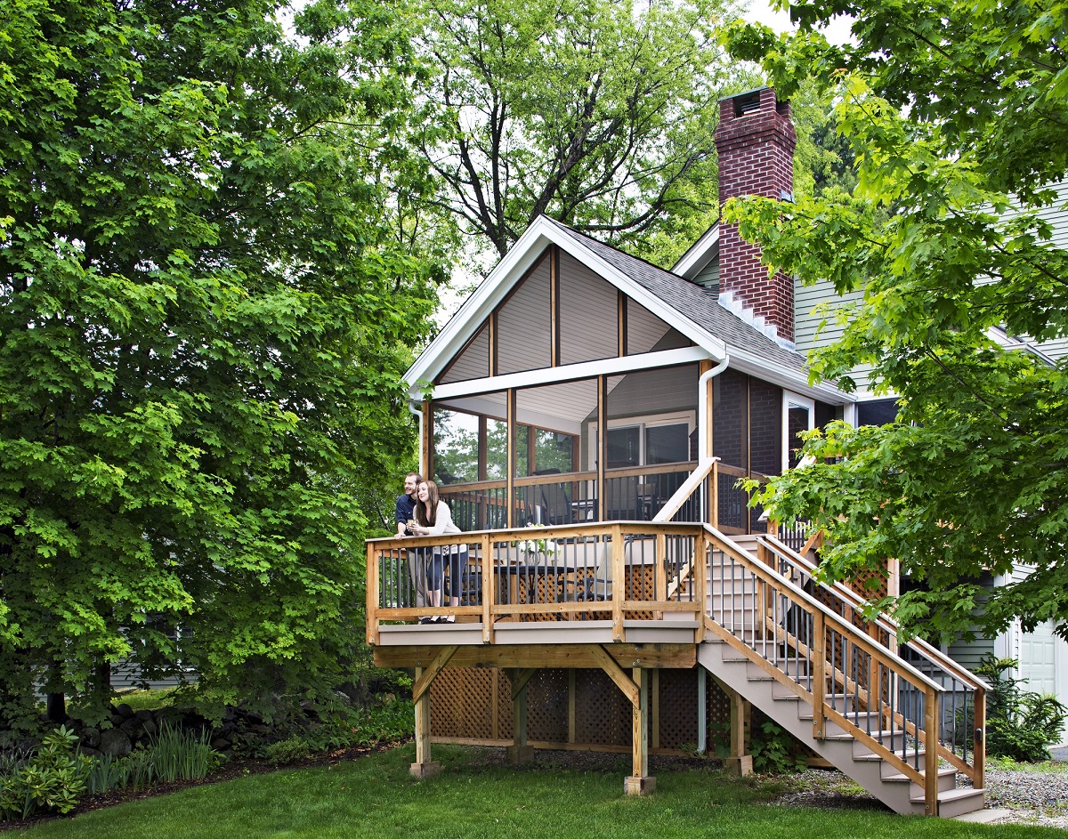 Beautiful Example of a Deck to Screened Porch Conversion.