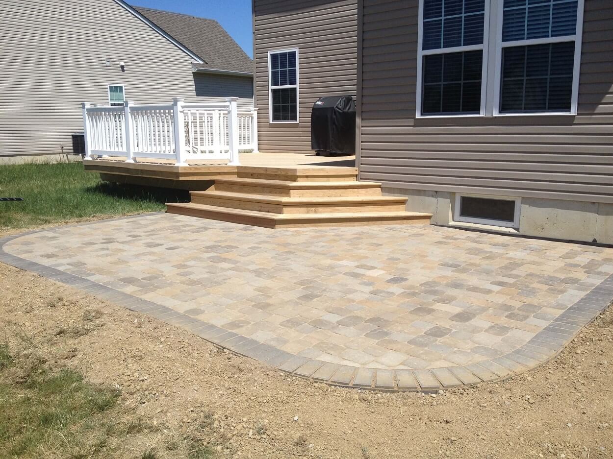 Wooden deck and patio combination