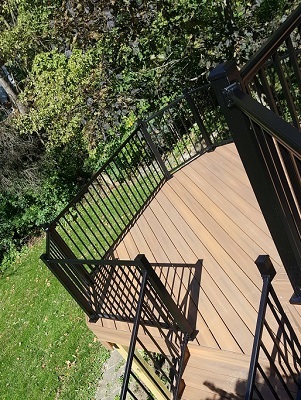 Composite deck with black railing