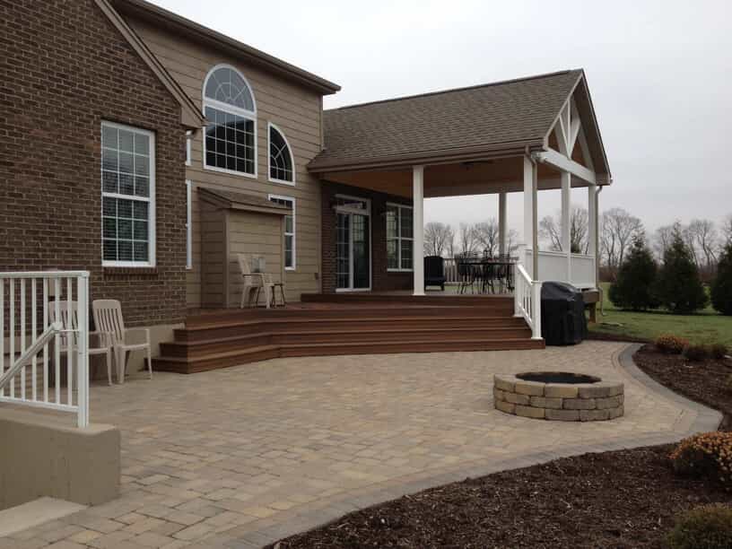 Outdoor deck & patio with firepit